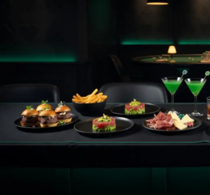Válogatás a Lounge Gather Club étterem ikonikus fogásaiból, cinematográfiai megvilágításban