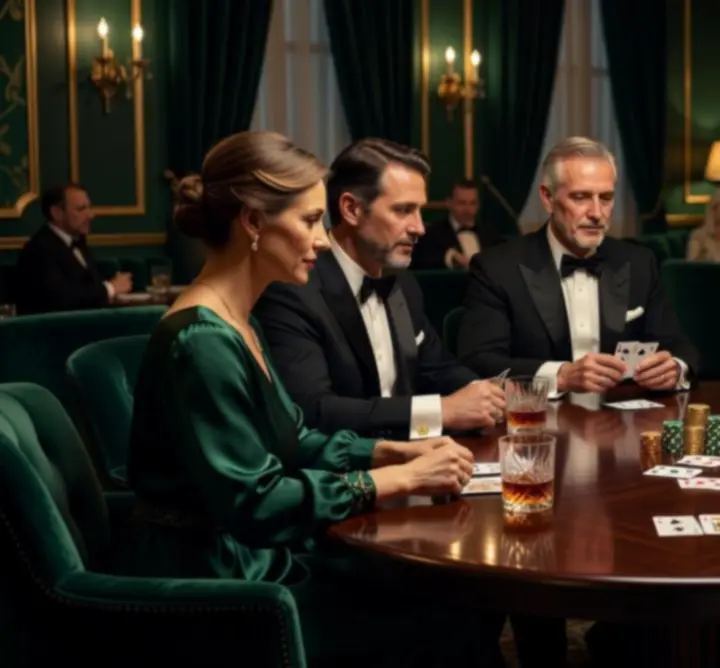 Elegáns, félhomályos poker est privát asztalokkal a Lounge Gather Clubban