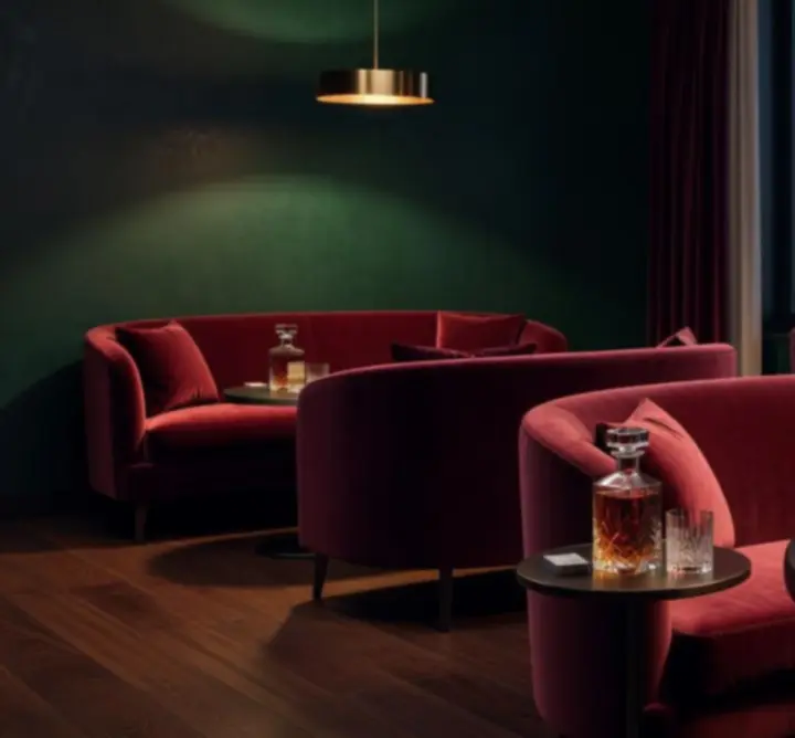 Intim megvilágítású VIP Lounge részleg a Lounge Gather Clubban